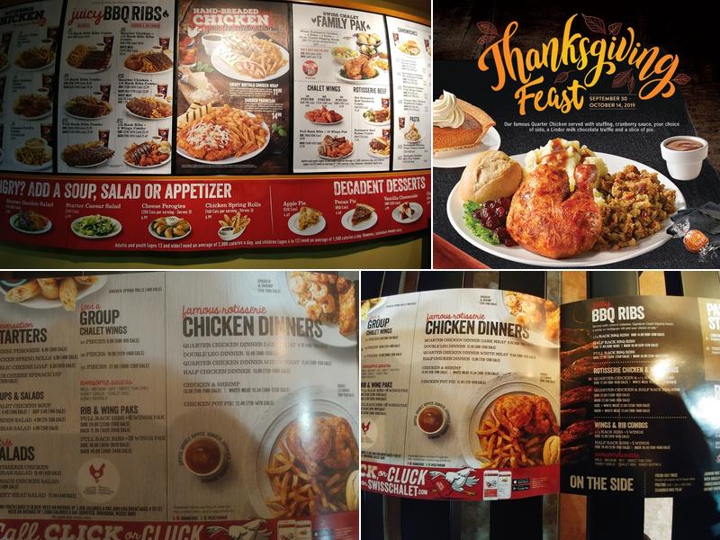 Swiss Chalet Menu