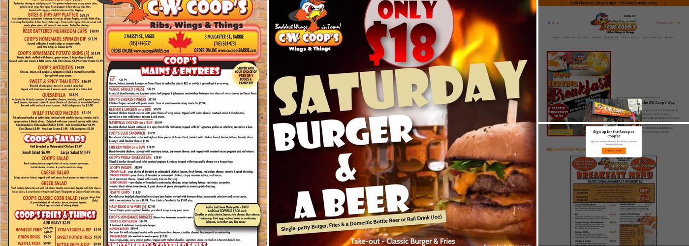 CW Coop's Angus Menu