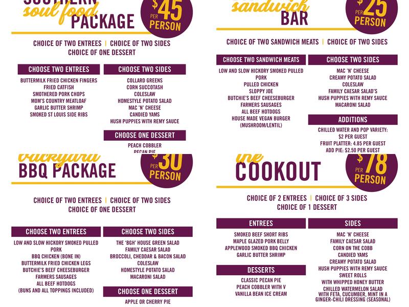 Butchie's Menu