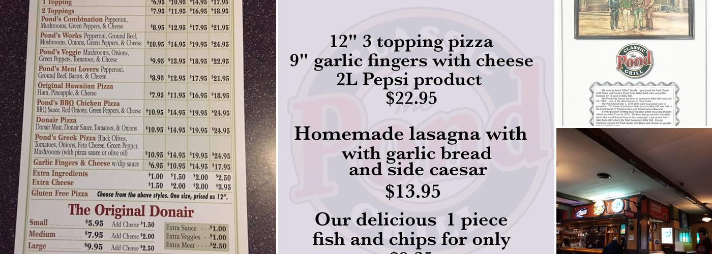 The Pond Classic Grill Menu