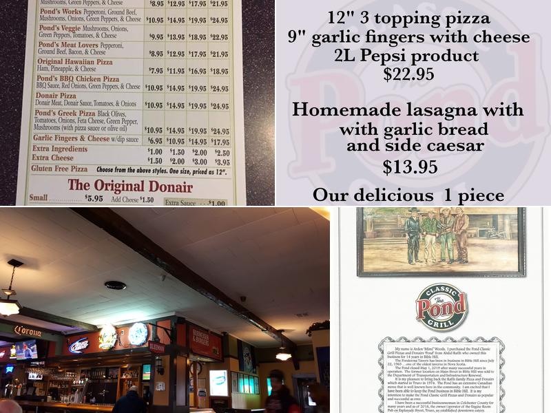The Pond Classic Grill Menu