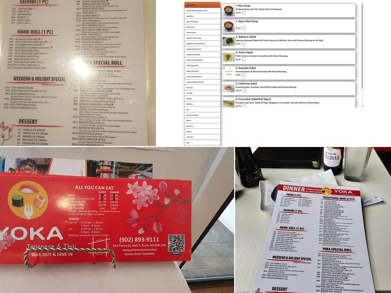 YOKA Japanese & Thai Restaurant Menu
