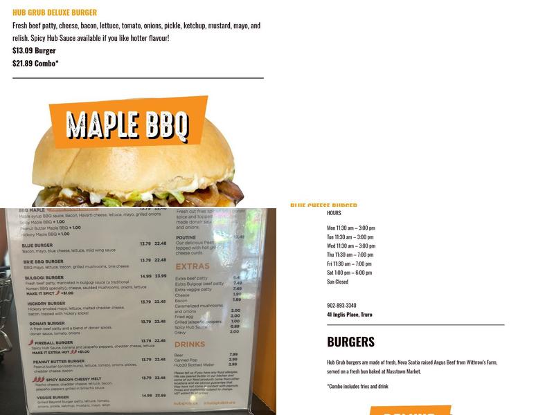Hub Grub Menu
