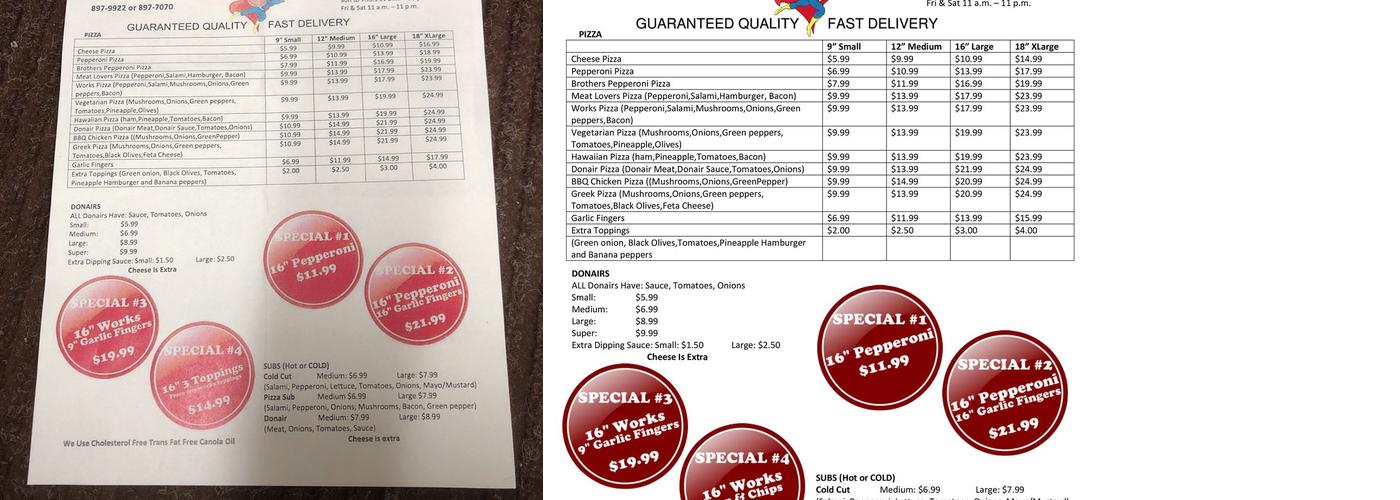 Super King Pizza Menu