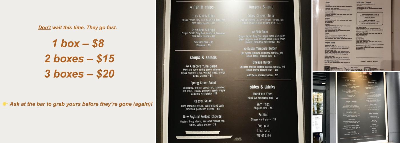 Olive & Anchor Menu