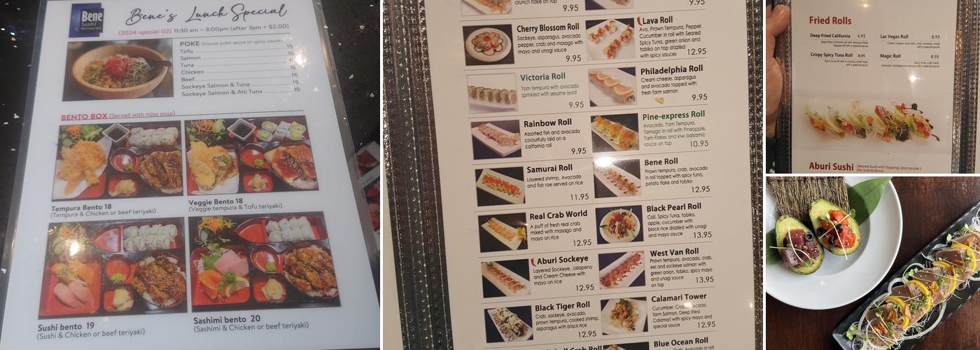 Bene Sushi Lounge Menu