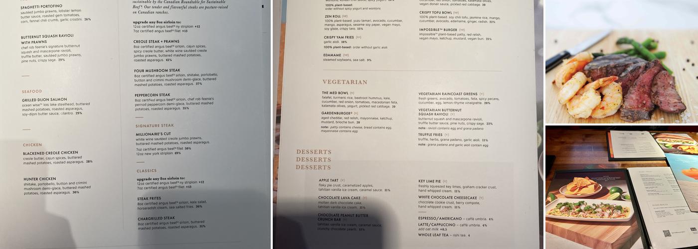 Cactus Club Cafe Menu
