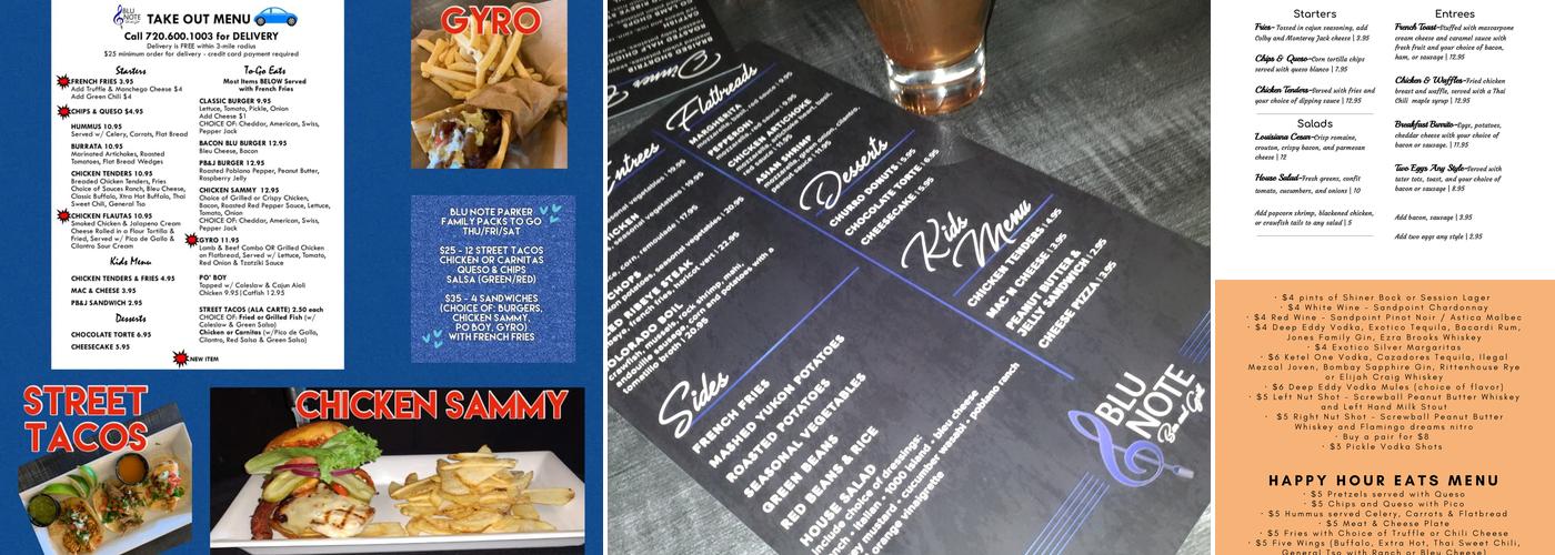 Blu Note Bar & Grill Menu