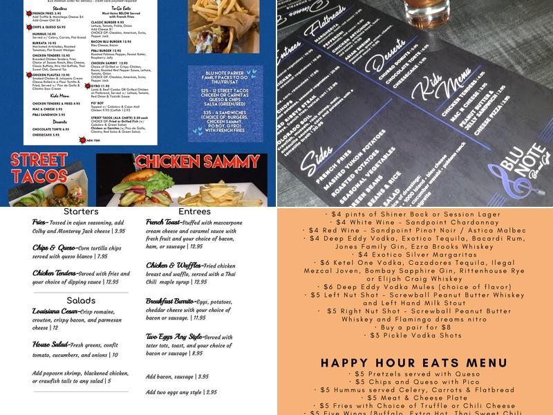 Blu Note Bar & Grill Menu