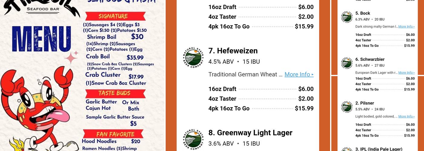 Natural State Beer Company Menu