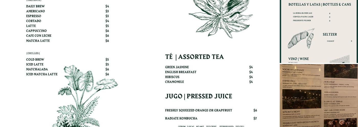 Terras Menu