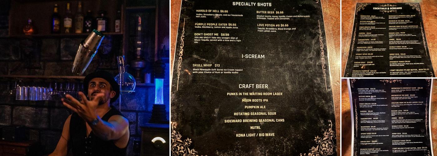 Cocktails & Screams Menu
