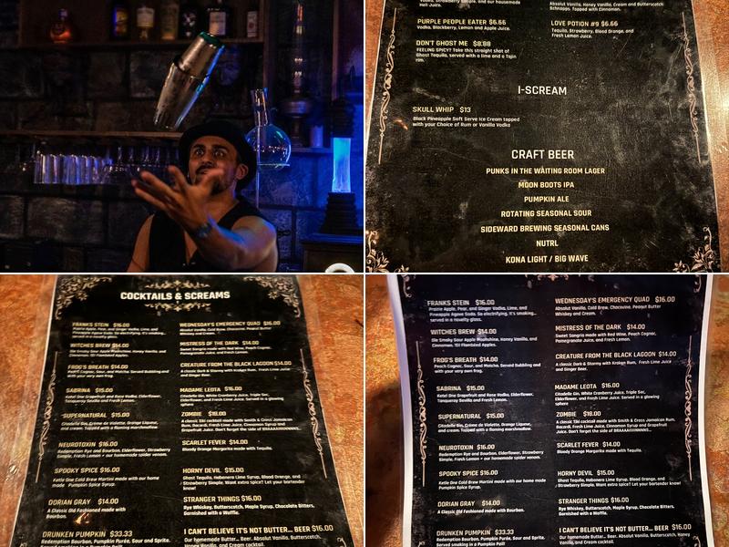 Cocktails & Screams Menu