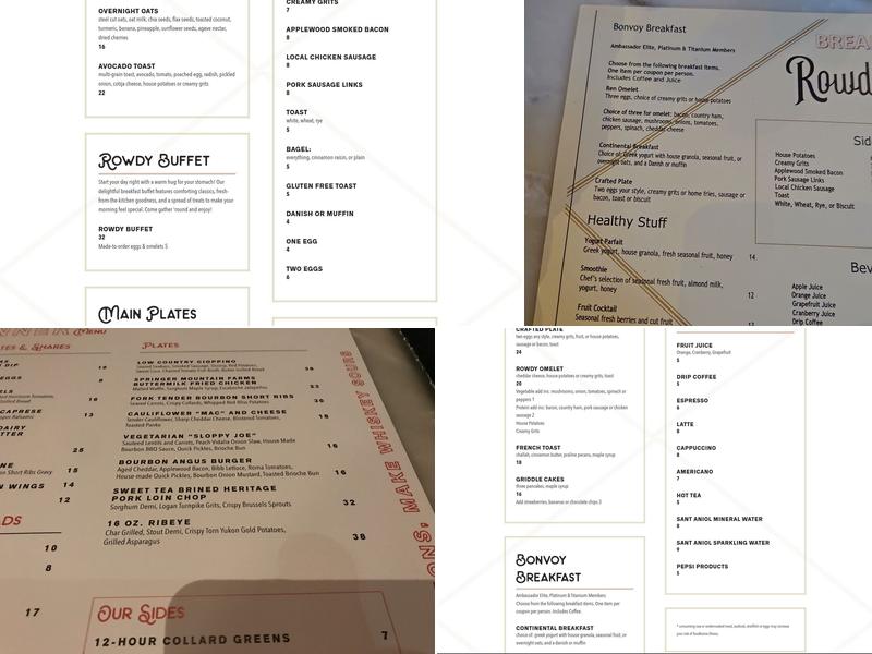 Rowdy Tiger Whiskey Bar & Kitchen Menu