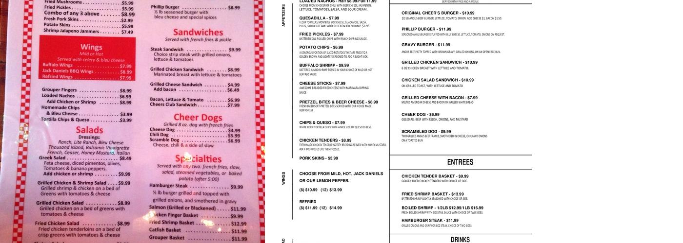 Northside Cheers Menu