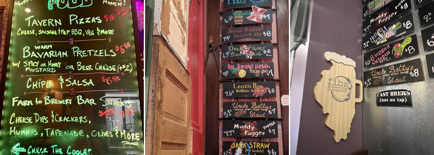 Fibs Brewing Menu