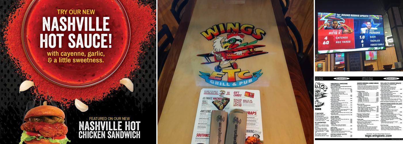 Wings Etc. Menu