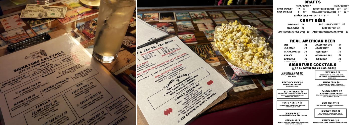 Devon's Complaint Dept. Menu