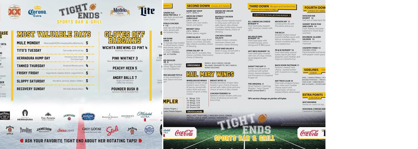 Tight Ends Sports Bar & Grill Menu