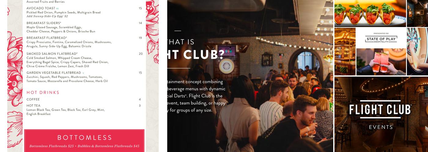 Flight Club Boston Menu