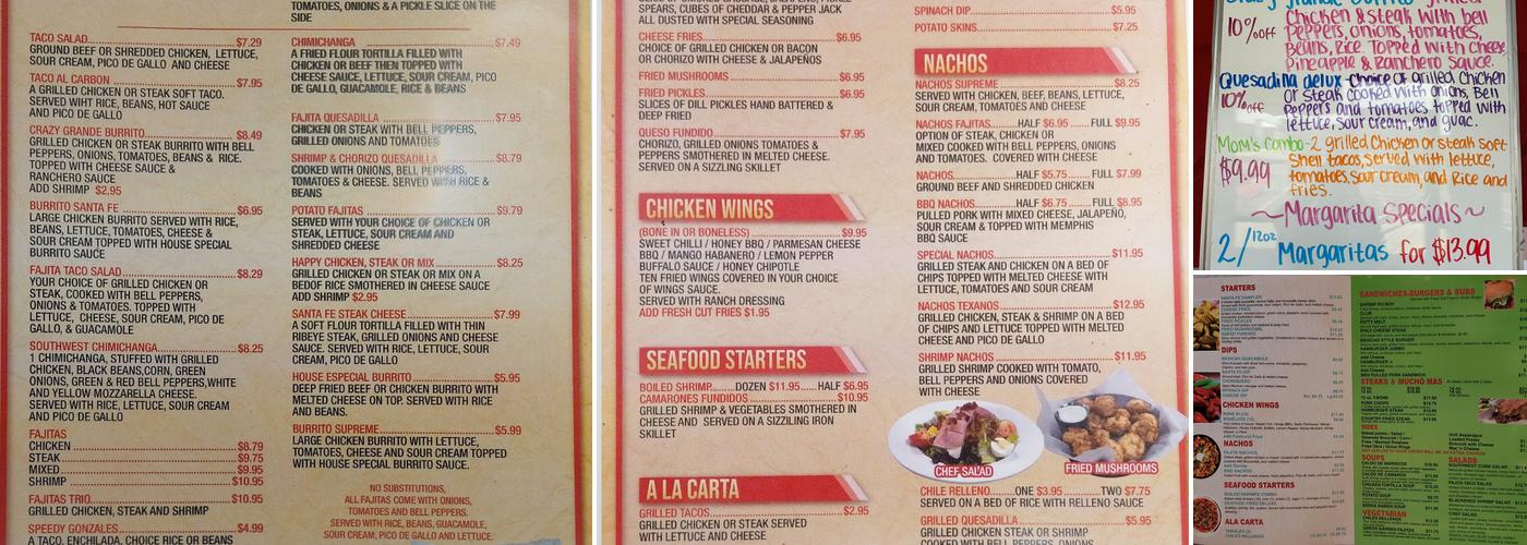 Santa Fe Grill & Bar - Jackson Menu