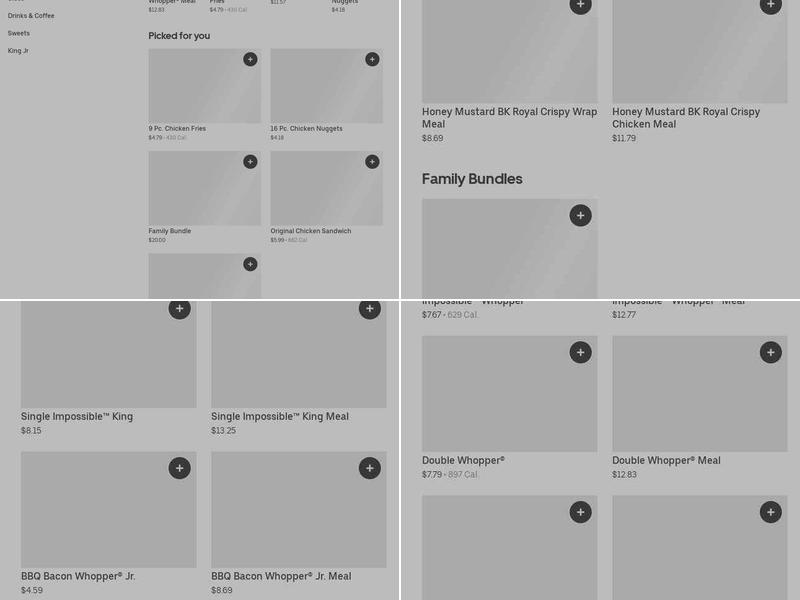 Burger King Menu