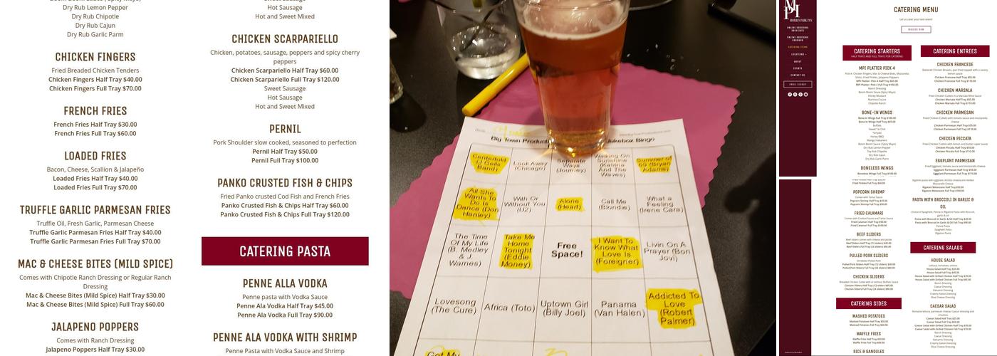 Morris Park Inn Menu