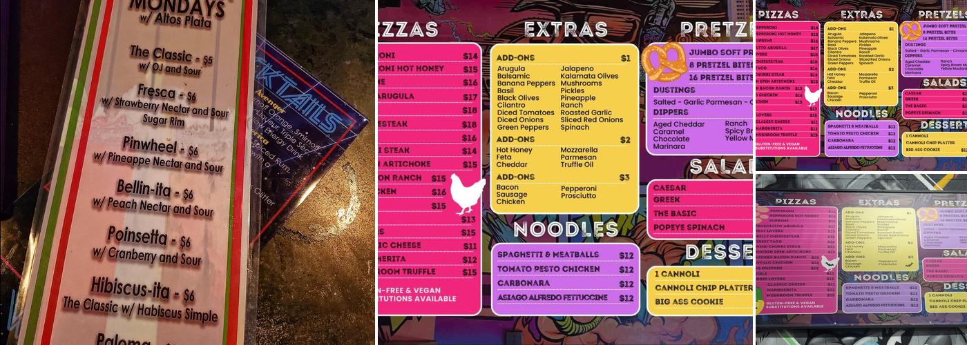 Boxcar Bar + Arcade Menu