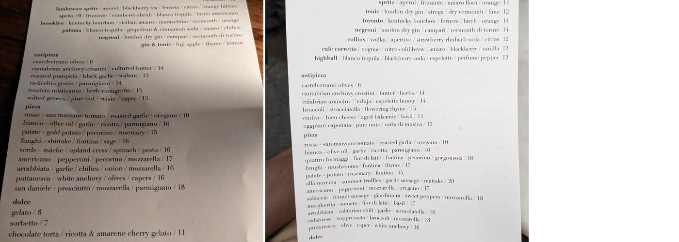 Contrada Menu