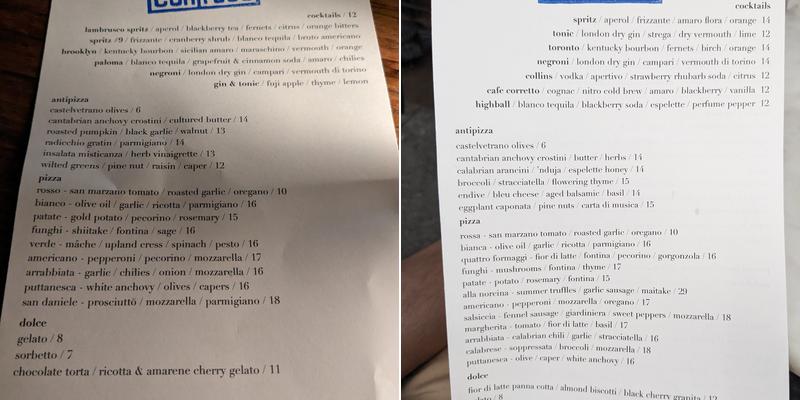 Contrada Menu