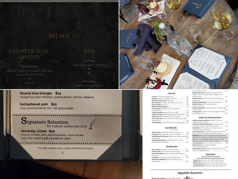 Crave Dessert Bar Menu