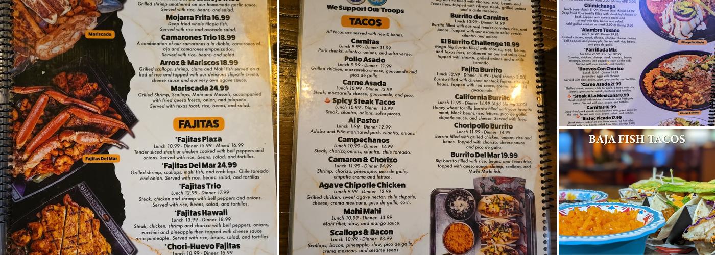 Plaza Del Mariachi Menu