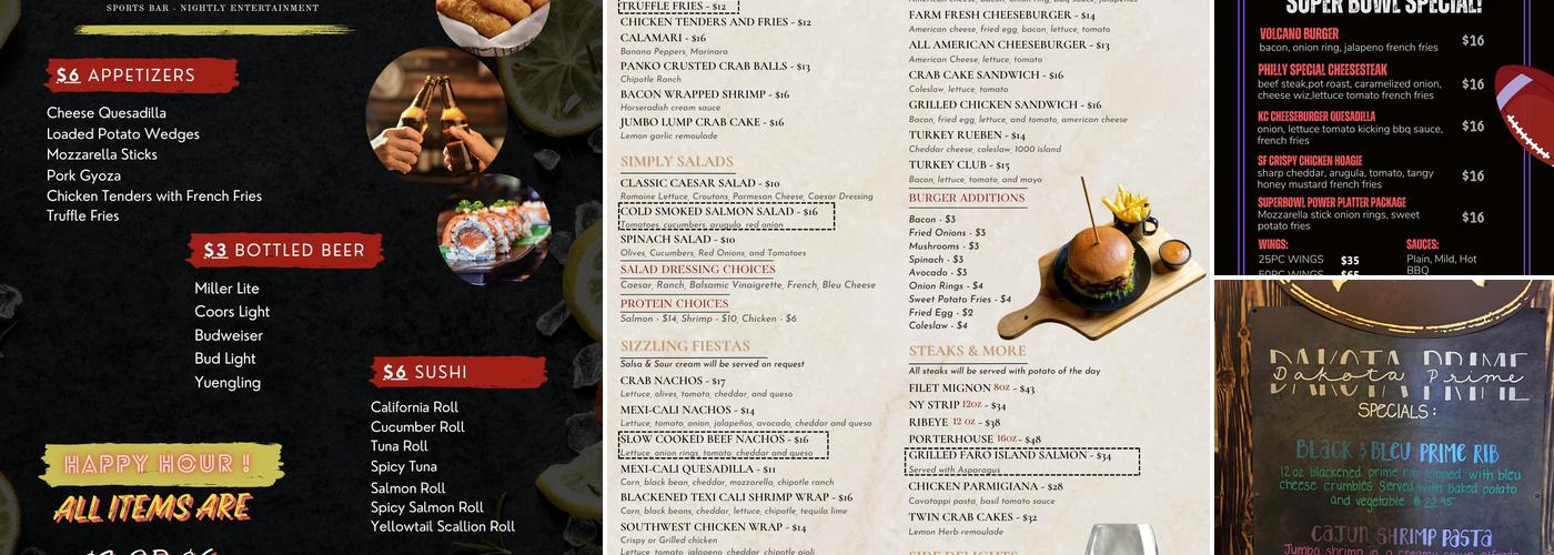 Harry's Pub Menu