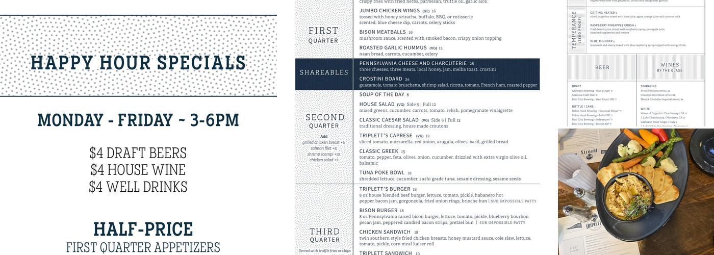 Triplett's Menu