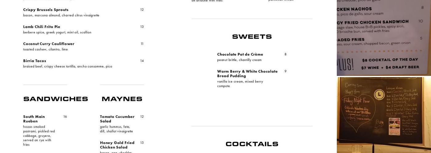 Longshot Menu