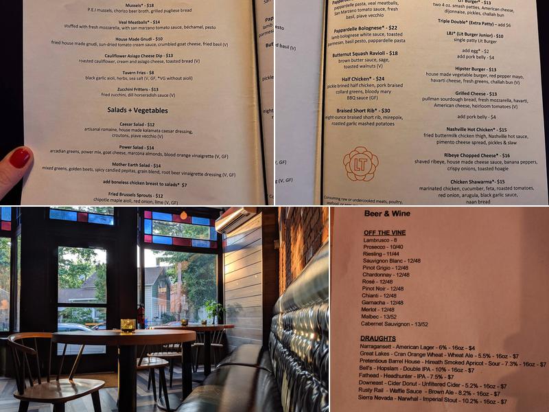 Literary Tavern Menu