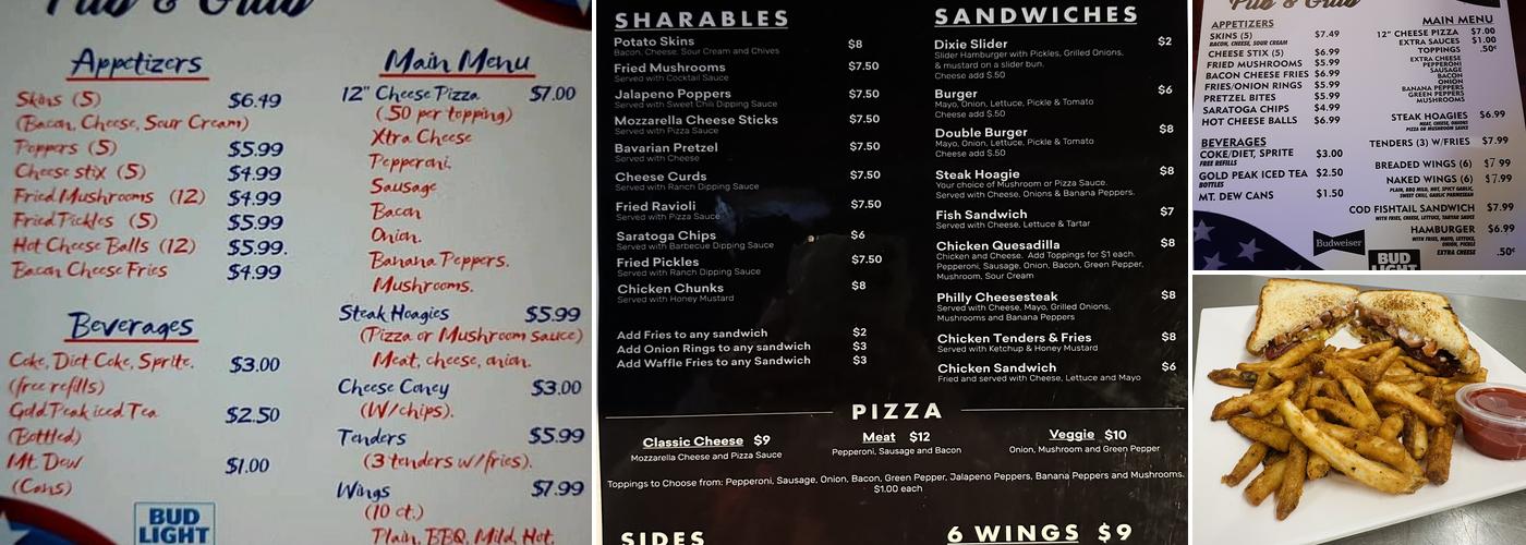 Nicc and Norms Tavern Menu