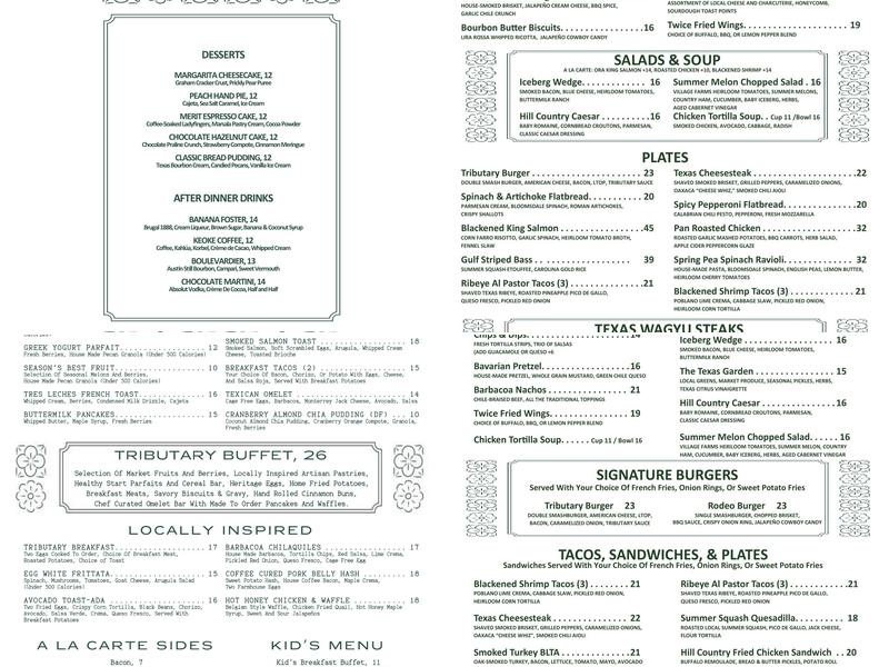 Tributary Menu