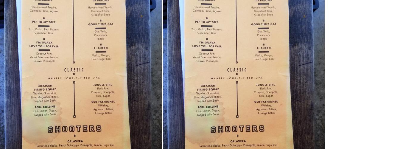 Bar Nido Menu