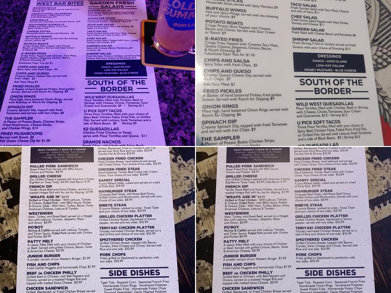 The West Menu