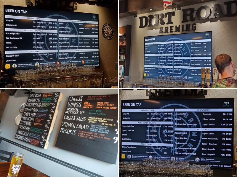 Dirt Road Brewing Menu