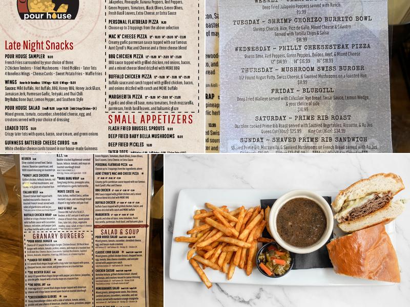 Greene's Pour House at the Granary Menu