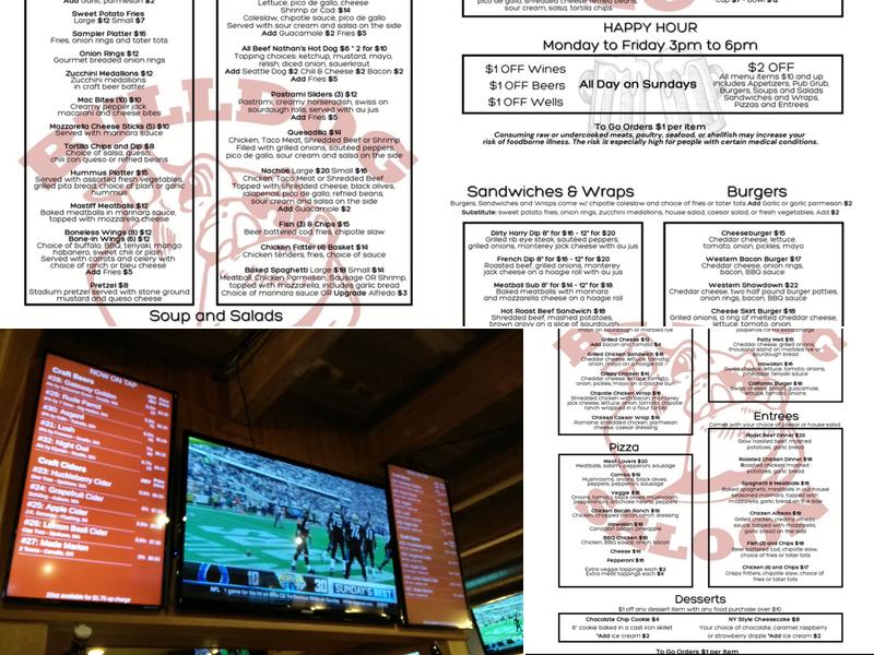 Bulldog Saloon Menu