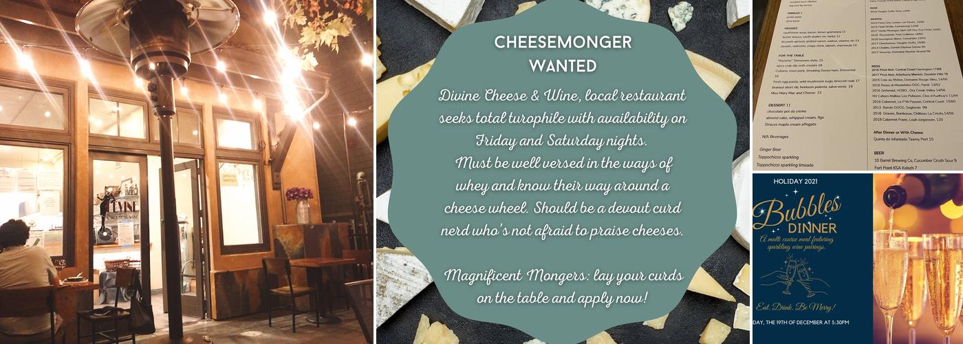 Devine Cheese & Wine Menu