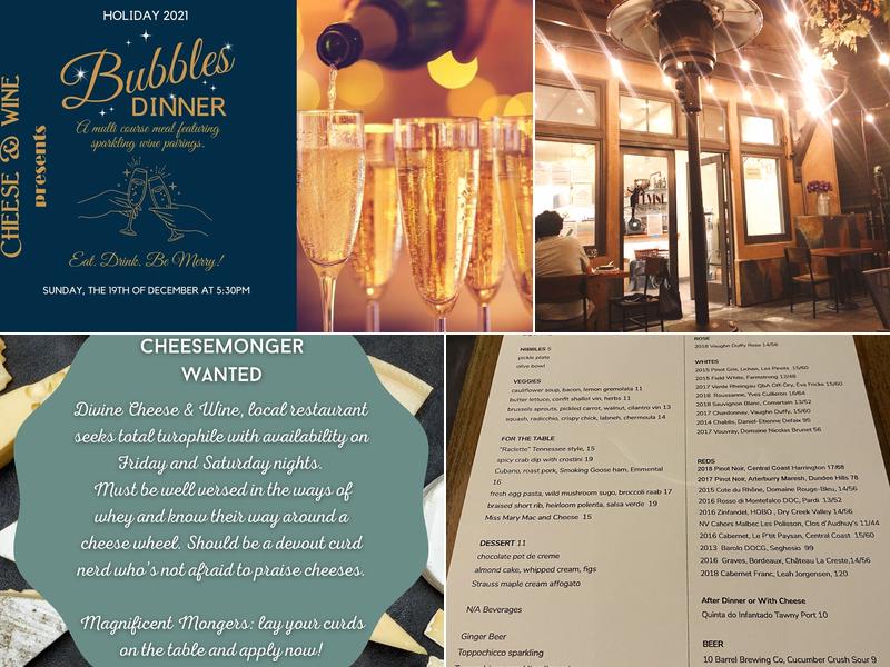 Devine Cheese & Wine Menu