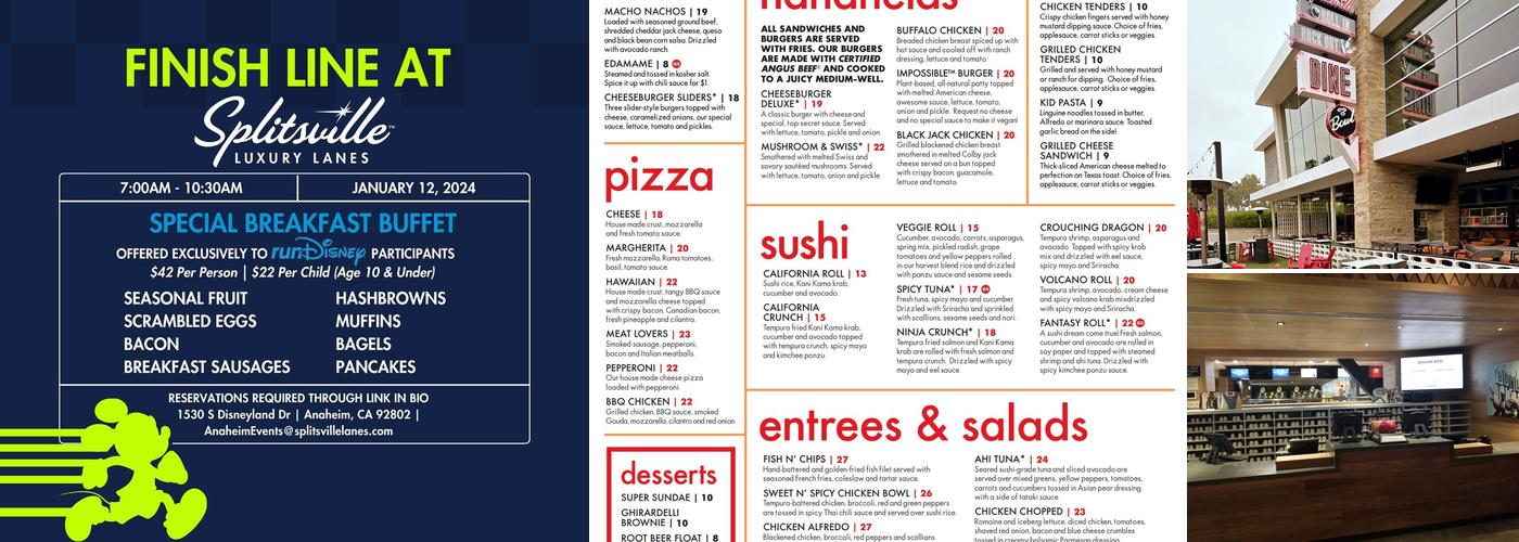 Splitsville Luxury Lanes Menu