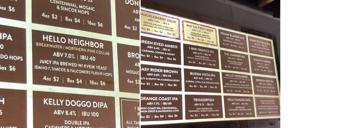 Booze Brothers Oceanside Menu