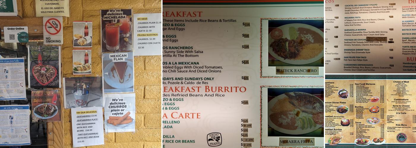 Taqueria Los Arcos Menu