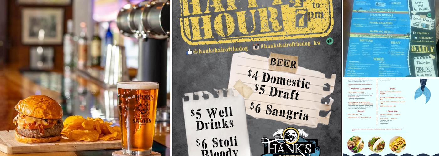 Hank's Hair of the Dog Saloon Menu