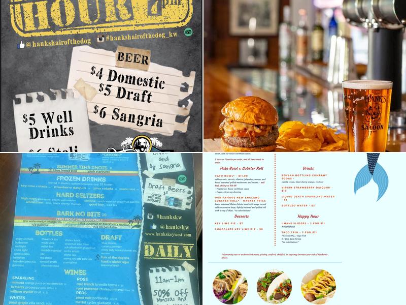 Hank's Hair of the Dog Saloon Menu